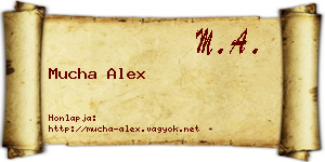 Mucha Alex névjegykártya